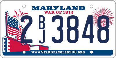 MD license plate 2BJ3848