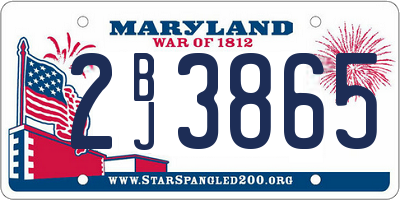 MD license plate 2BJ3865