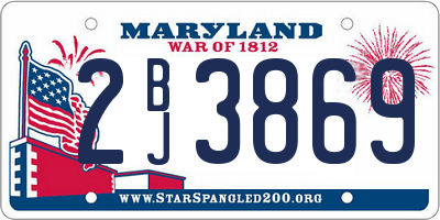 MD license plate 2BJ3869