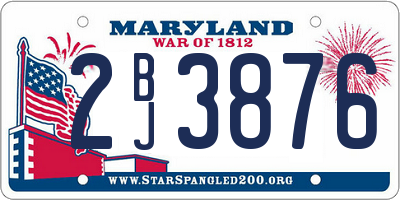 MD license plate 2BJ3876