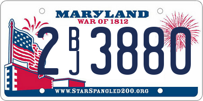 MD license plate 2BJ3880