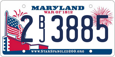 MD license plate 2BJ3885