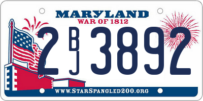 MD license plate 2BJ3892