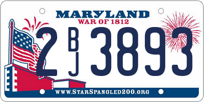 MD license plate 2BJ3893