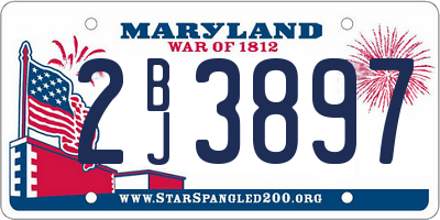 MD license plate 2BJ3897