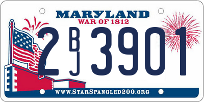 MD license plate 2BJ3901