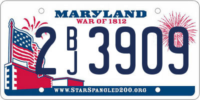 MD license plate 2BJ3909