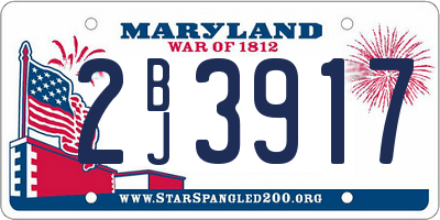 MD license plate 2BJ3917