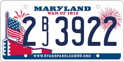MD license plate 2BJ3922