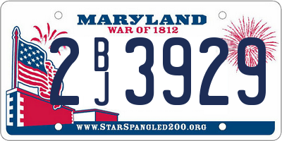 MD license plate 2BJ3929