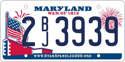 MD license plate 2BJ3939