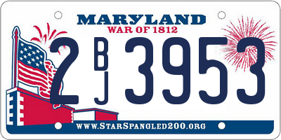 MD license plate 2BJ3953