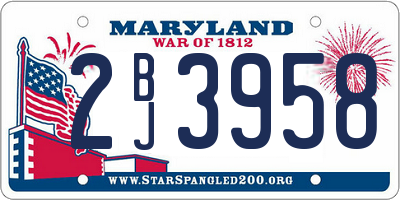 MD license plate 2BJ3958