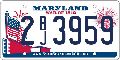 MD license plate 2BJ3959