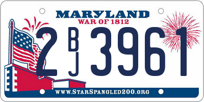 MD license plate 2BJ3961