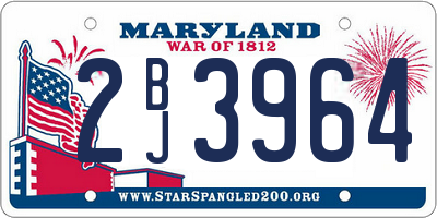 MD license plate 2BJ3964