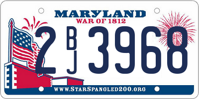 MD license plate 2BJ3968