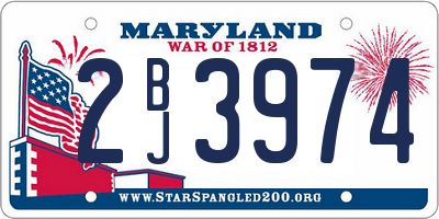 MD license plate 2BJ3974