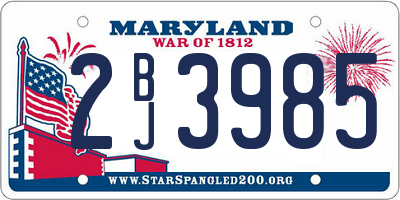 MD license plate 2BJ3985