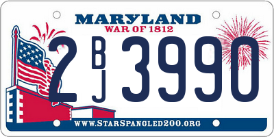 MD license plate 2BJ3990