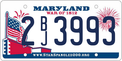 MD license plate 2BJ3993