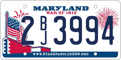 MD license plate 2BJ3994