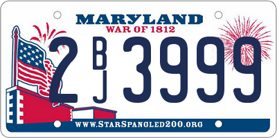 MD license plate 2BJ3999