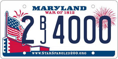 MD license plate 2BJ4000