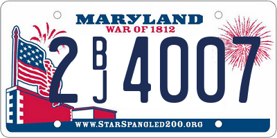 MD license plate 2BJ4007
