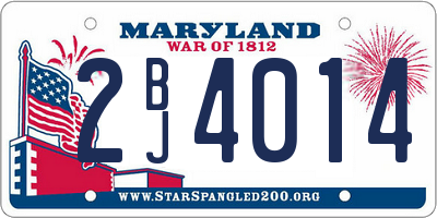 MD license plate 2BJ4014
