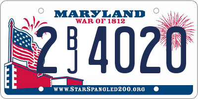 MD license plate 2BJ4020