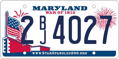 MD license plate 2BJ4027