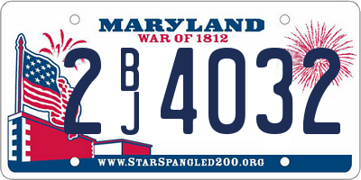 MD license plate 2BJ4032