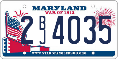 MD license plate 2BJ4035