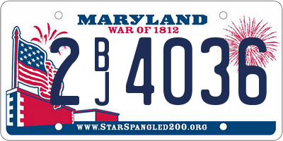 MD license plate 2BJ4036