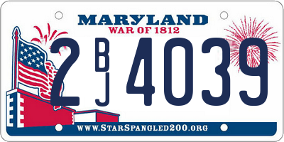 MD license plate 2BJ4039