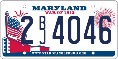 MD license plate 2BJ4046