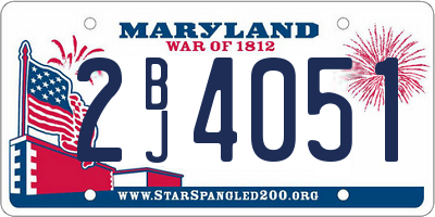 MD license plate 2BJ4051
