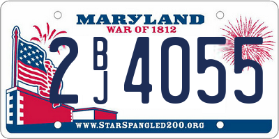 MD license plate 2BJ4055