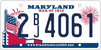 MD license plate 2BJ4061