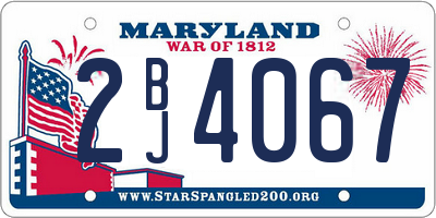 MD license plate 2BJ4067