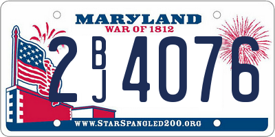 MD license plate 2BJ4076