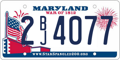 MD license plate 2BJ4077