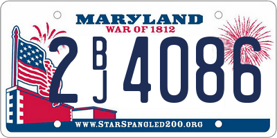 MD license plate 2BJ4086