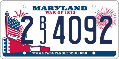 MD license plate 2BJ4092