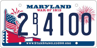 MD license plate 2BJ4100