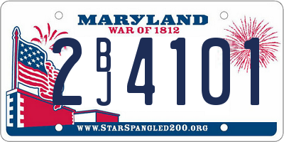 MD license plate 2BJ4101