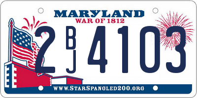MD license plate 2BJ4103