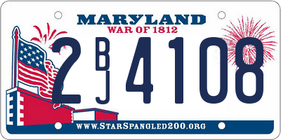 MD license plate 2BJ4108
