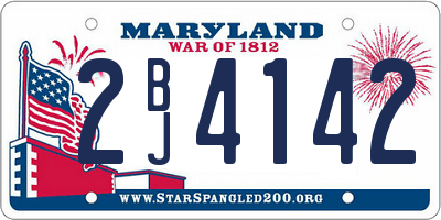 MD license plate 2BJ4142